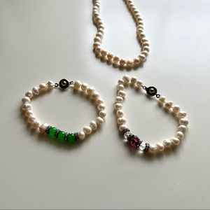 Pearl bracelets necklaces set